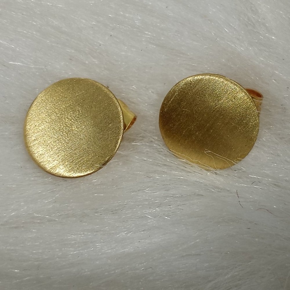 Artful Brushed Gold Studs NWOT